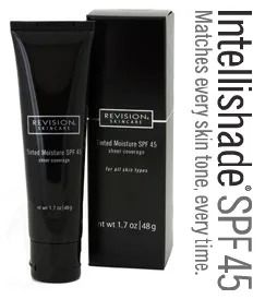 Tinted moisturizer with SPF 45 for all skin types.